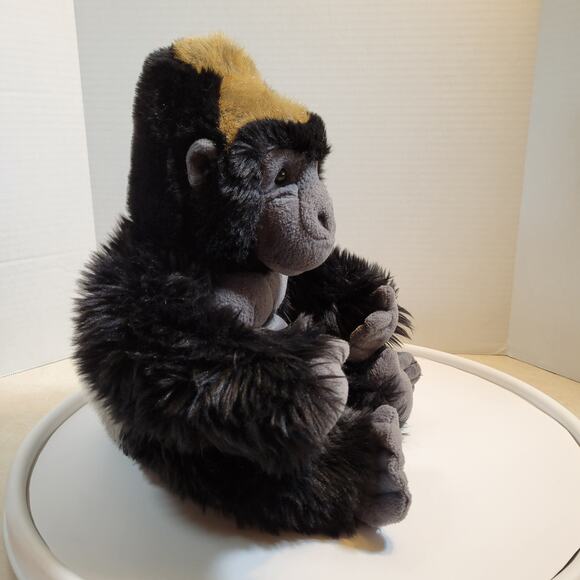 Gorilla Plush Stuffed Animal Toy 16" Black Gray Chest Gold Hair Keel Toys Monkey - Picture 8 of 16